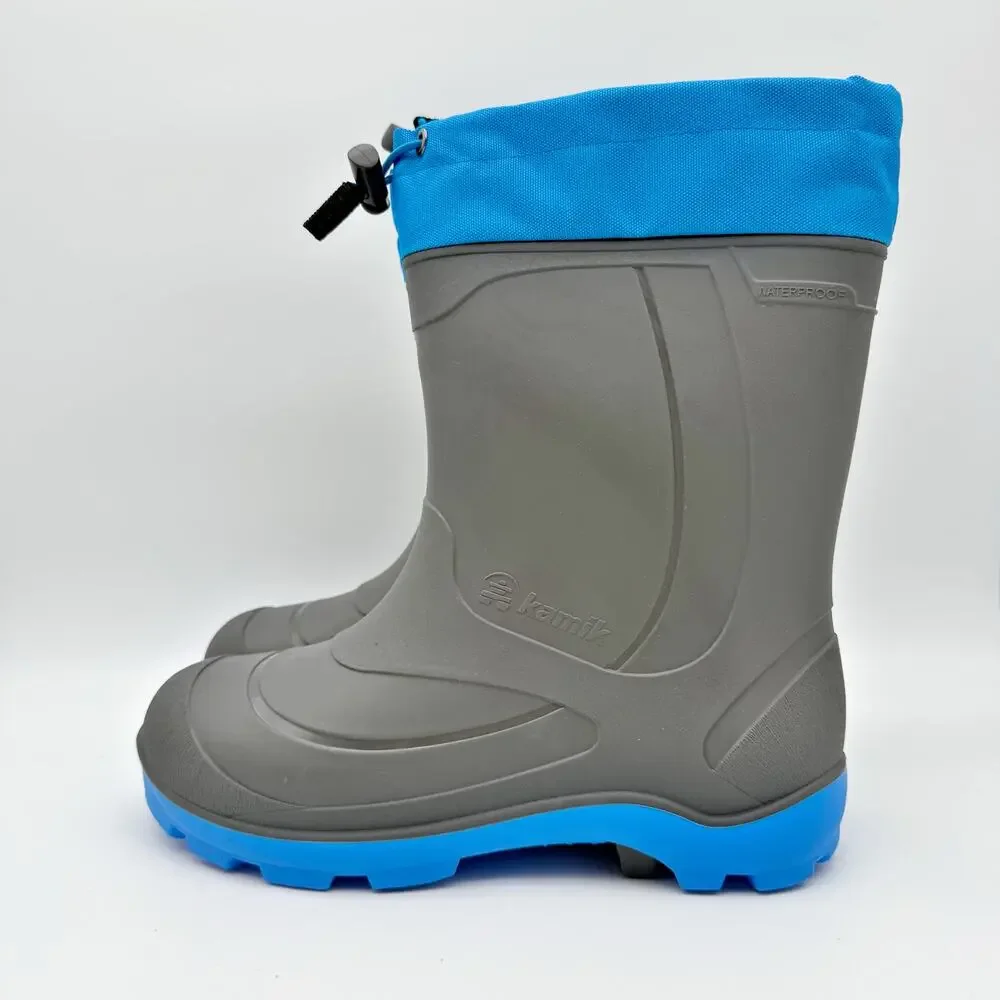 Kamik Kids Snobuster Winter Boots US 4 EU 36 Grey Blue Waterproof NIB